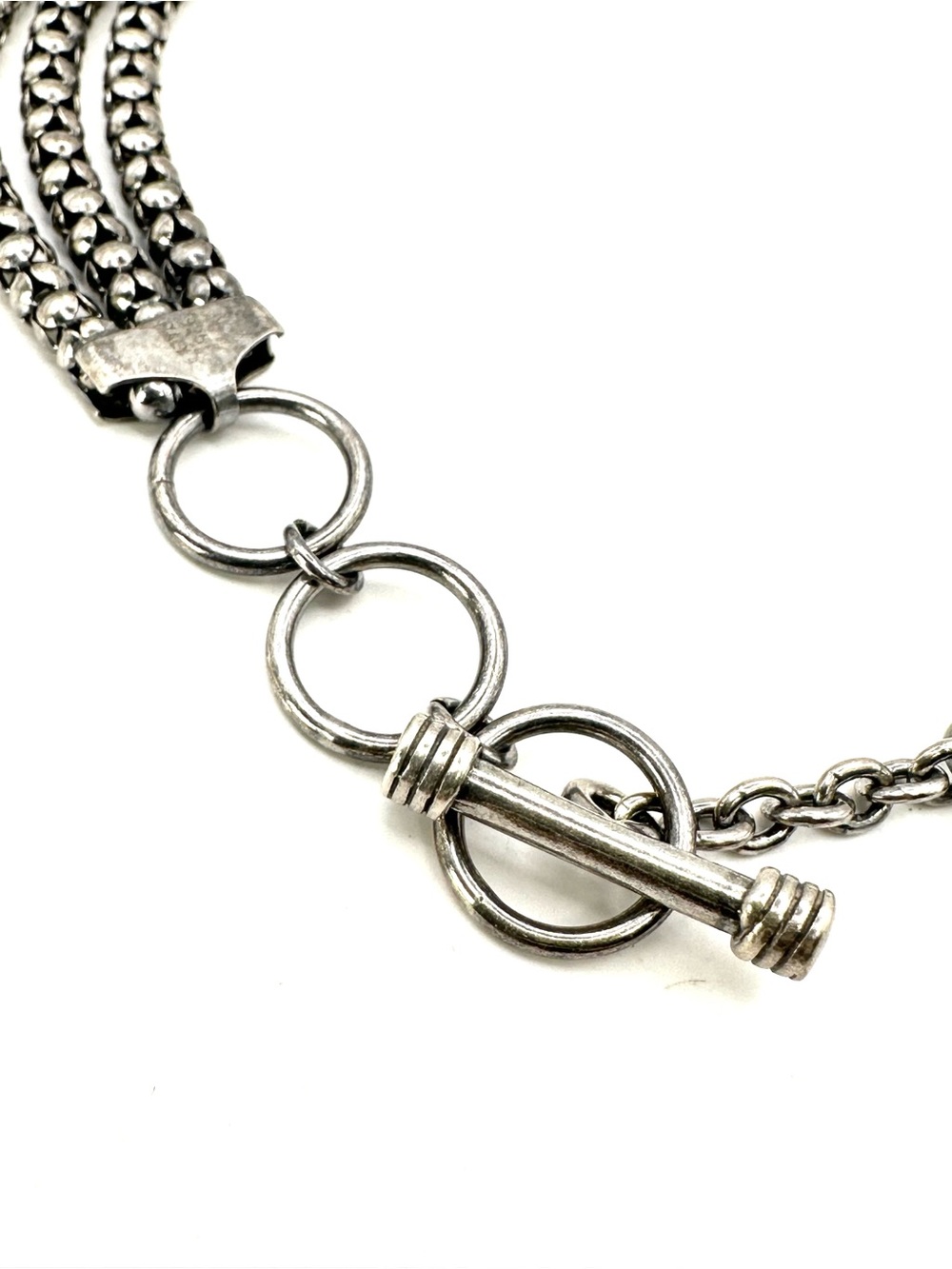 Silpada Retired N1108 Sterling Silver Triple Strand Toggle Necklace 17” to 18” - Picture 5 of 8